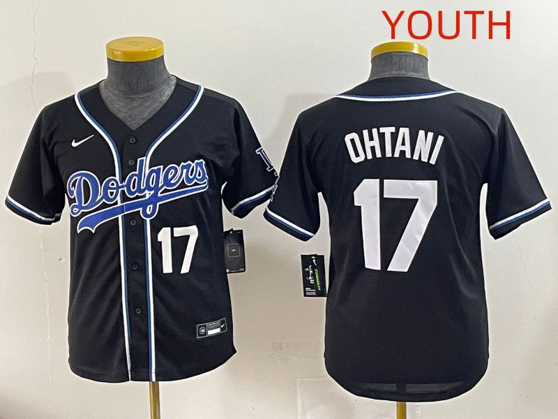 Youth 2025 Los Angeles Dodgers #17 Ohtani Black Three generations Fashion Nike MLB Jersey style 3